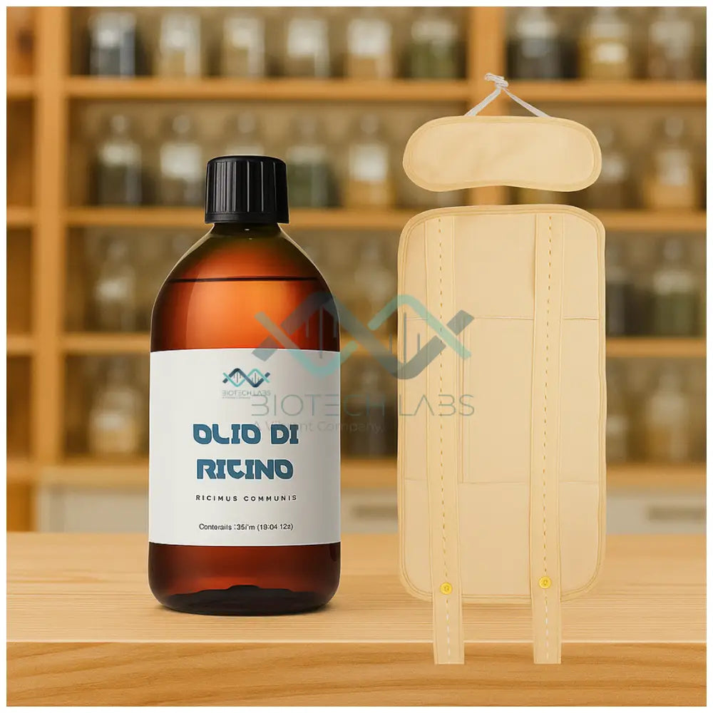 Olio di Ricino Alimentare 100% Spremuto a Freddo e Biofrequenziato – 500ml Olio di ricino 500ml + fascia addome e